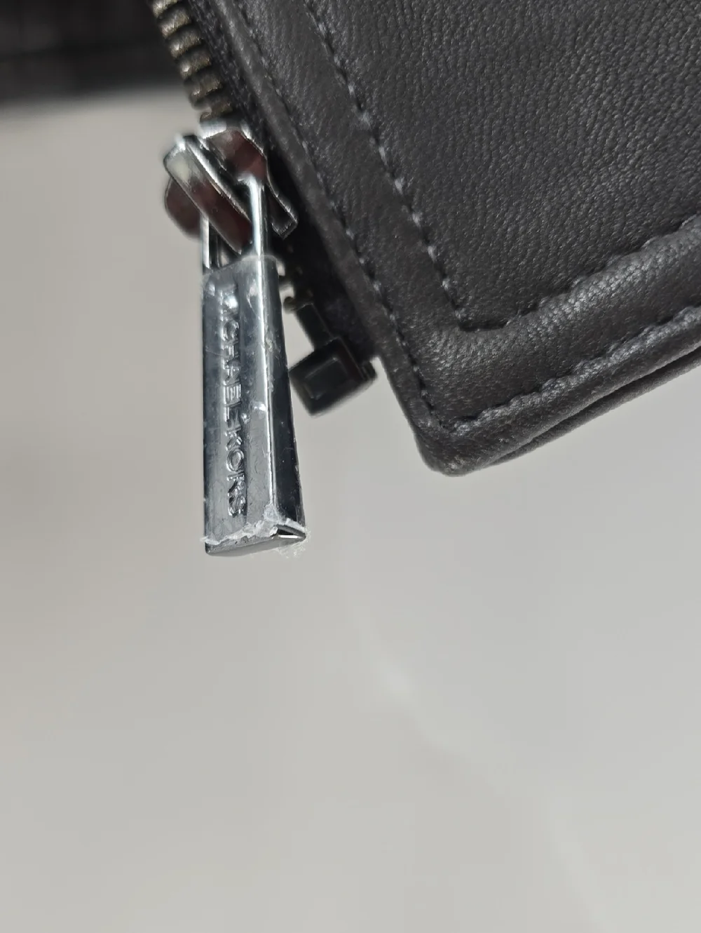 Michael Kors‎ Grey Leather Moto Jacket